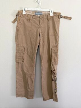 Vintage Old Navy Maternity Cargo Pants Low Rise Bootcut Drawstring Y2K Size S